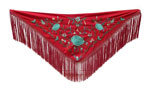 Flamenco Shawls Red Embroidered in Colours Roses Green Water 90.909€ #50759M5ROJOVRDAG24